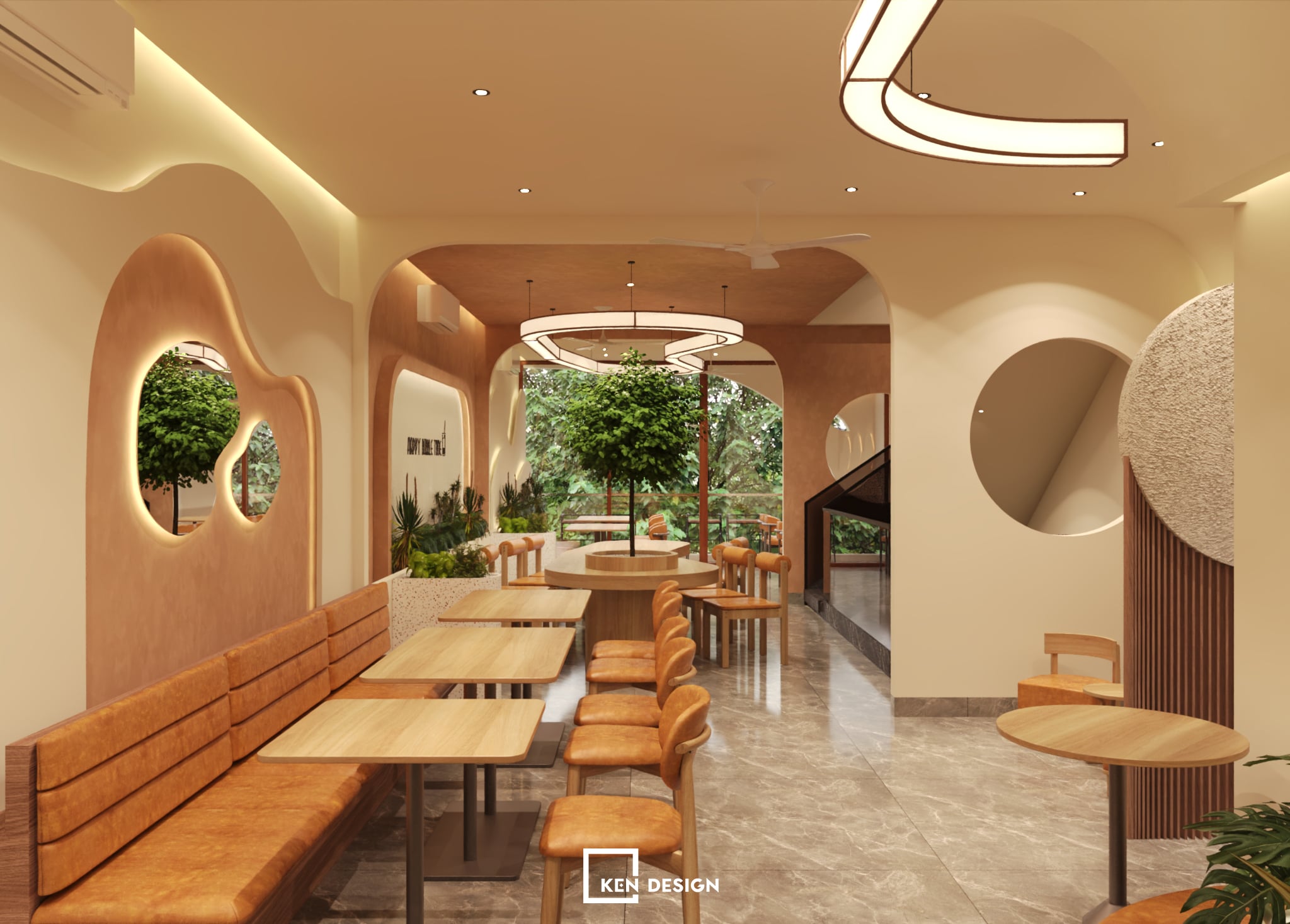 Thiết kế quán Golden tea & coffee tại Hưng Yên